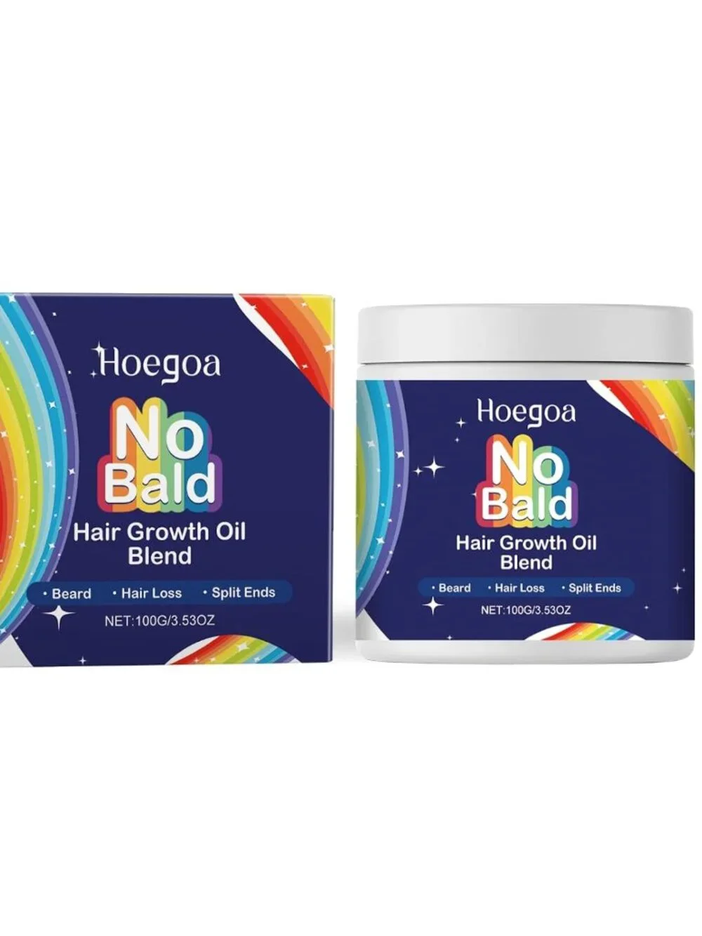 No Bald Hair Growth Oil Blend, with Coconut Oil and Shea Butter for Beard Hair